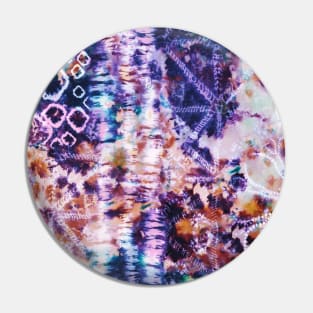 Purple Summer Tie Dye Batik Wax Tie Die Print Pin