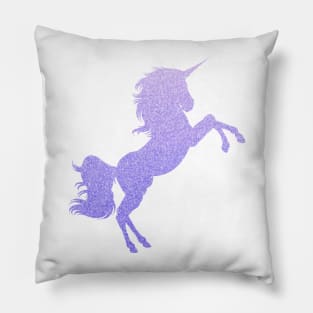 Pastel Purple Ombre Faux Glitter Unicorn Pillow