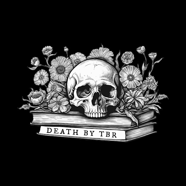 Death by tbr Skull book flowers by Pictandra