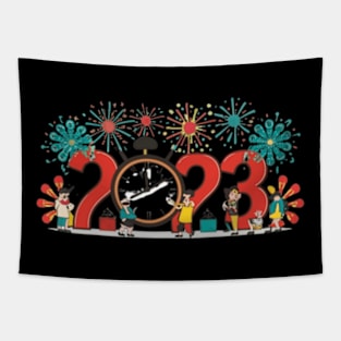 New Year's Countdown Bash, New Year, celebration, countdown, fireworks, party, joy, holiday, festive, clock, cheer Tapestry