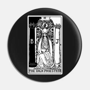 II. The High Priestess Tarot Card | Black and White Pin