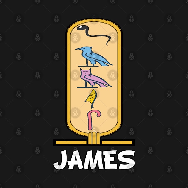 JAMES-American names in hieroglyphic letters-James, name in a Pharaonic Khartouch-Hieroglyphic pharaonic names by egygraphics