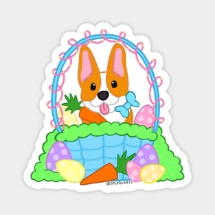 Corgi Easter Basket Magnet