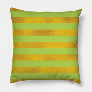 Lime and gold color stripes. Pillow