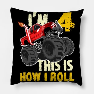 Birthday Boy Monster Truck design Pillow