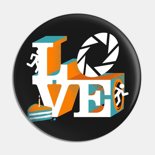 LOVE Portal Lettering - Video Game - Geeky and Funny Pin by BlancaVidal