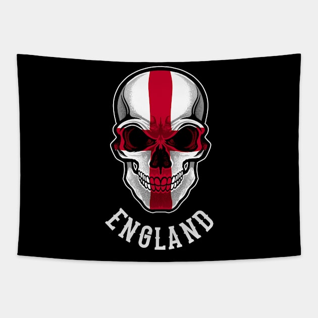 English Flag Skull England Patriotic Skeleton Tapestry by MerchFrontier