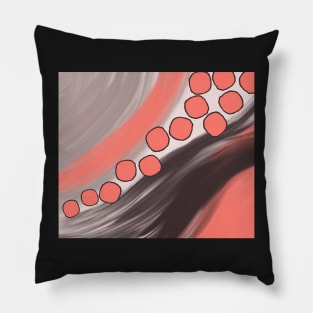 Abstract river bed stones in charcoal, taupe and apricot Pillow
