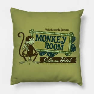 World Famous Monkey Room Vintage Spokane Washington Pillow