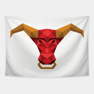 Raging Bull with Nose Ring Tapestry