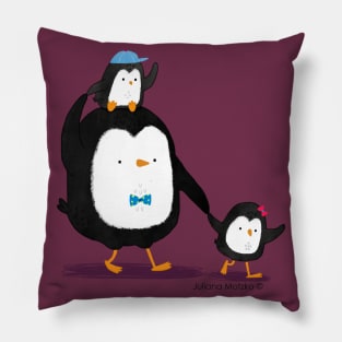 Dad Penguin and his kids Pillow