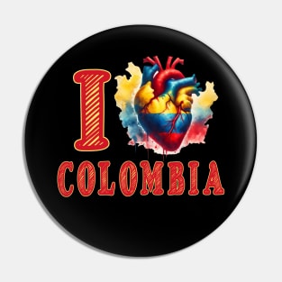 I love Colombia Heart Flag Pin