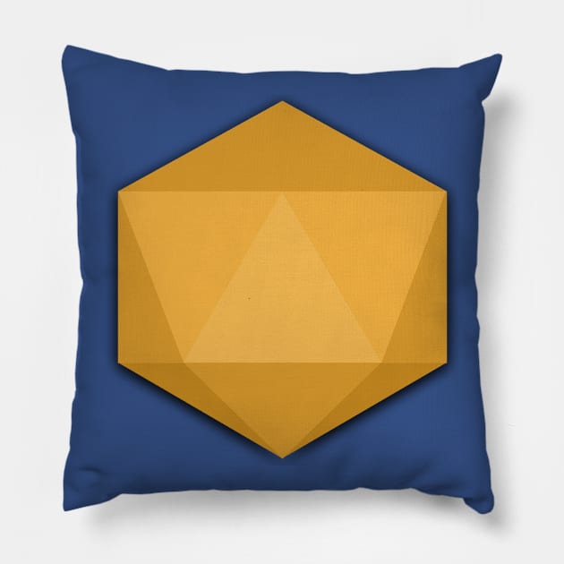 Flat Design D20 (yellow) Pillow by RehdPanda