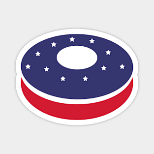 American Flag Stars Donut Magnet