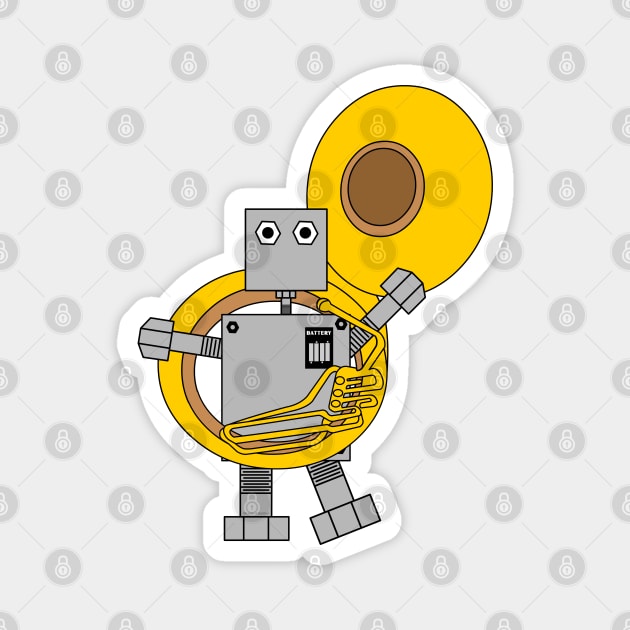 Tuba Robot Magnet by Barthol Graphics