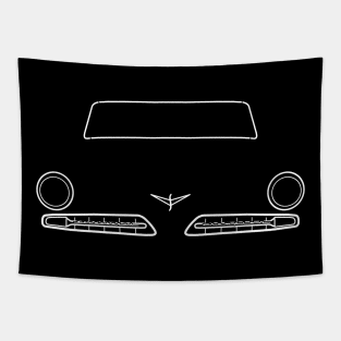 Studebaker Champion 1954 classic car white outline graphic Tapestry