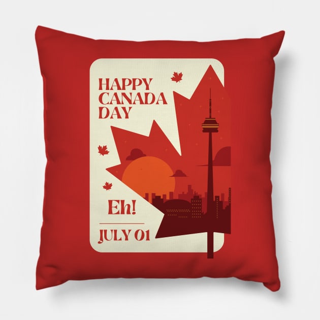 Happy Canada Day July 01 Eh! Pillow by Mission Bear