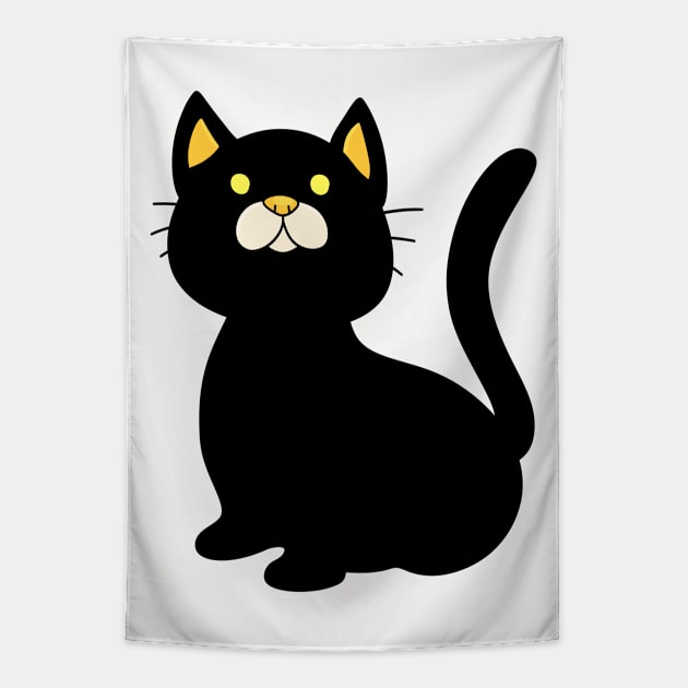 Lucky Black Cat Tapestry by FabRonics