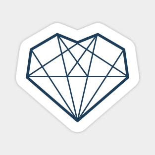 Geometric Blue Diamond Heart Magnet