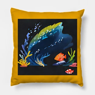 Undrwater painting anime artwork Pillow