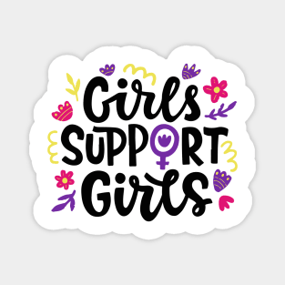 Girls Support Girls Simple Typography Gift Magnet