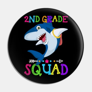 Shark Team 2nd Grade Squad Teacher Back Day School Pin