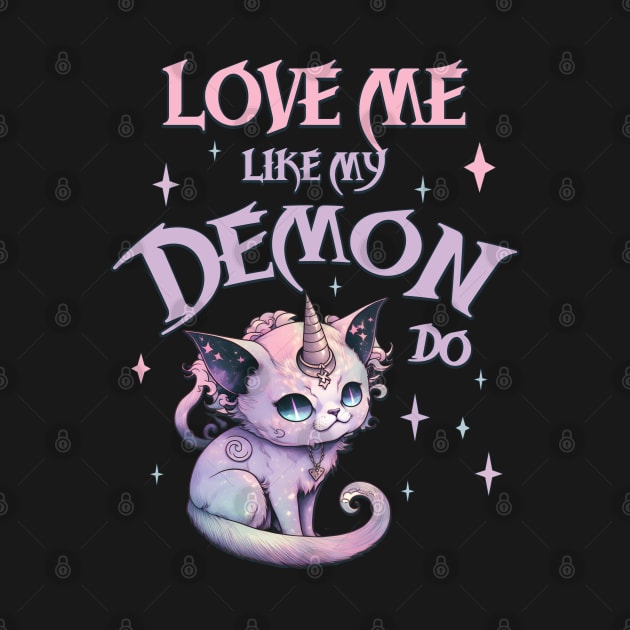 Creepy Cute Kawaii Unicorn Cat Caticorn Pastel Goth by Irene Koh Studio