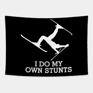 I Do My Own Stunts Skiing Tapestry