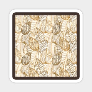 Beautiful White And Brown Floral Pattern Magnet