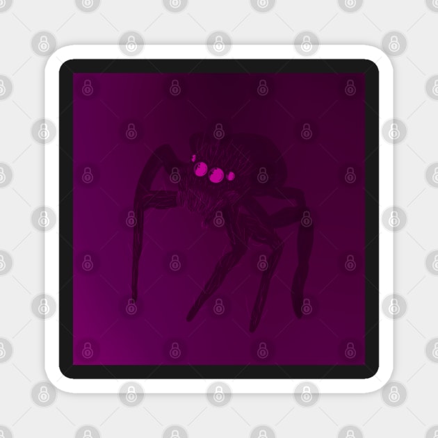 Jumping Spider Drawing V27 (Pink 1) Magnet by IgorAndMore