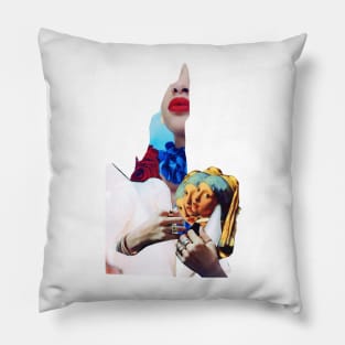 Girl with the pearl earring remixed Pillow