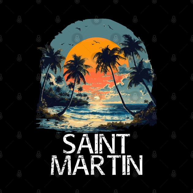 Saint Martin Sunset (with White Lettering) by VelvetRoom