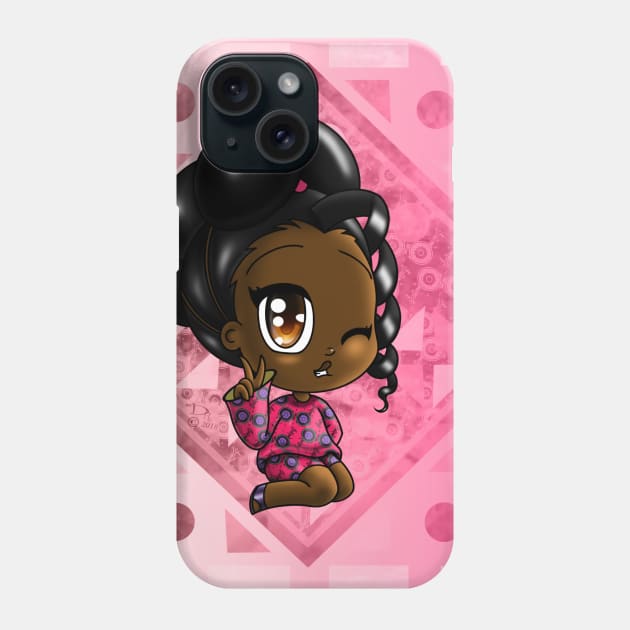 African American Girl and Geometric Patterns Phone Case by treasured-gift