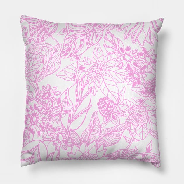 Paisley wildflower floral pattern Pillow by Mplanet