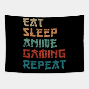 Eat Sleep Anime Gaming Repeat Tapestry