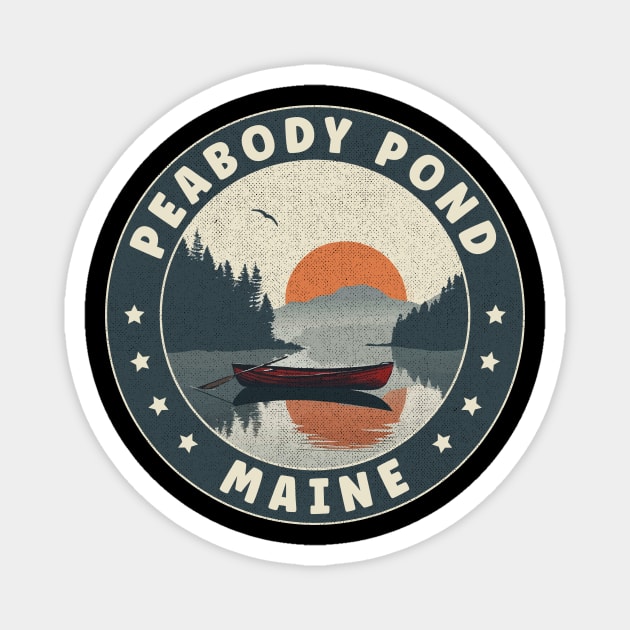 Peabody Pond Maine Sunset Magnet by turtlestart