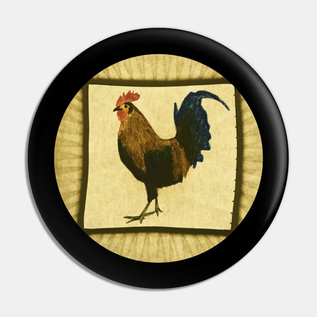 Little Red Rooster Yellow Pin by Zachfan1212