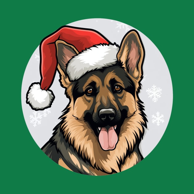 Christmas German Shepherd Santa Hat by RichieDuprey