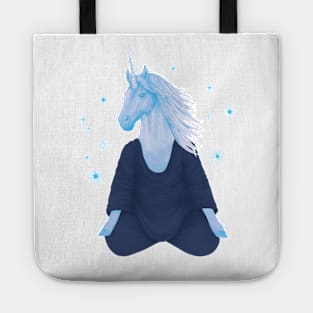 meditating unicorn 3 Tote