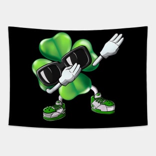 St Patricks Day Dabbing Shamrock Men Women Boy Girls Dance Tapestry