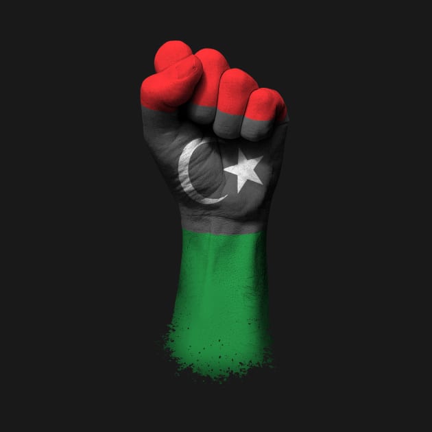 Flag of Libya on a Raised Clenched Fist by jeffbartels