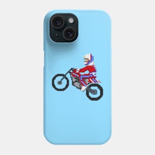 vintage motorcycle daredevil 8bit pixel art Phone Case