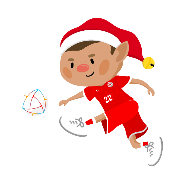 Tunisia football Christmas elf. Football World Cup soccer T-Shirt by abtchlr