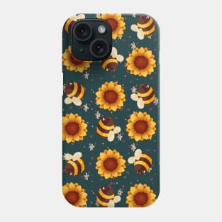 Bees & sunflower Phone Case