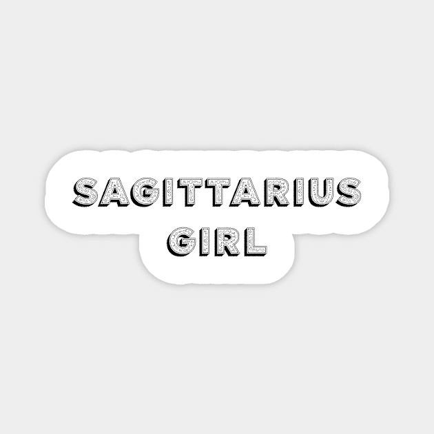 Sagittarius Girl Black Magnet by Sloop