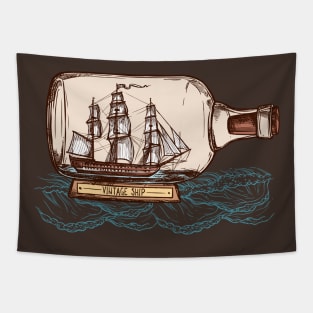 Vintage Ship Tapestry