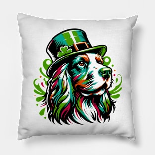 Boykin Spaniel Celebrates Saint Patrick's Day Festively Pillow