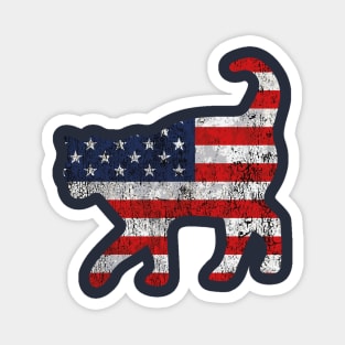 American Flag Cat Magnet