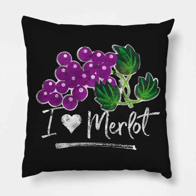 I Love Merlot Wine Pillow by kippygo