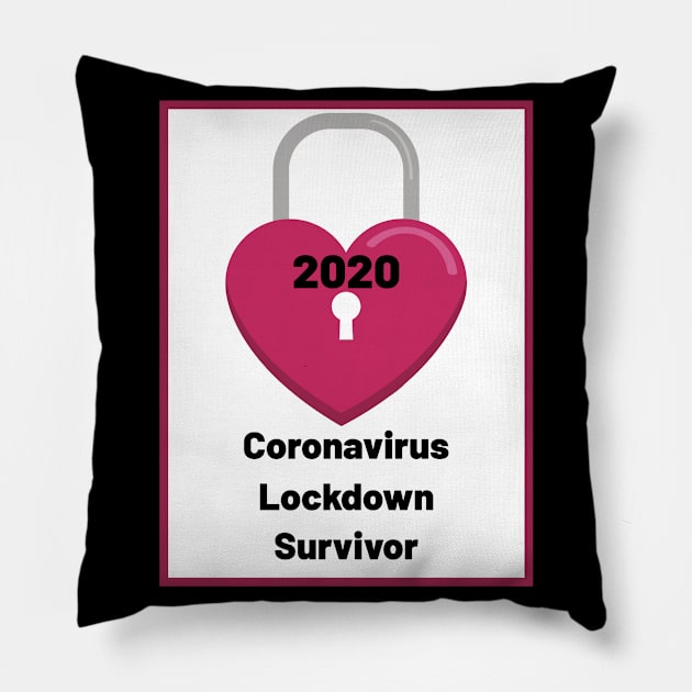 Coronavirus lockdown survivor 2020 - Pink Pillow by Blue Butterfly Designs 